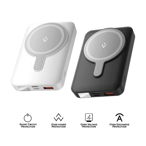 VENTION 10kmAH Magnetic Wireless Powerbank (USB-C + Lightning + USB-A + Wireless) 22.5W [FHTB0] [FHTW0]