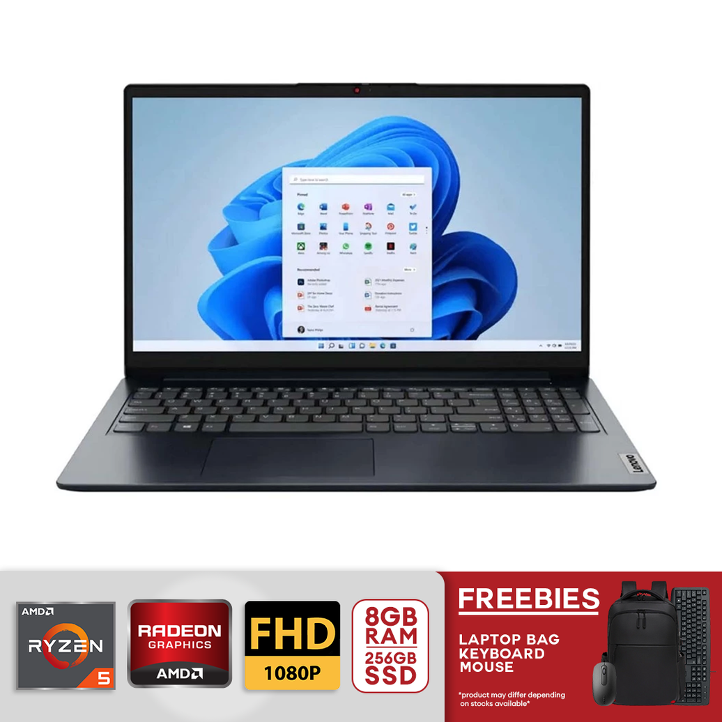Lenovo ideapad 1 15.6" FHD Touch Screen AMD Ryzen 5-7520U LPDDR5 8GB RAM / 256GB SSD AMD Radeon 610M Abyss Blue 82VG00TYUS
