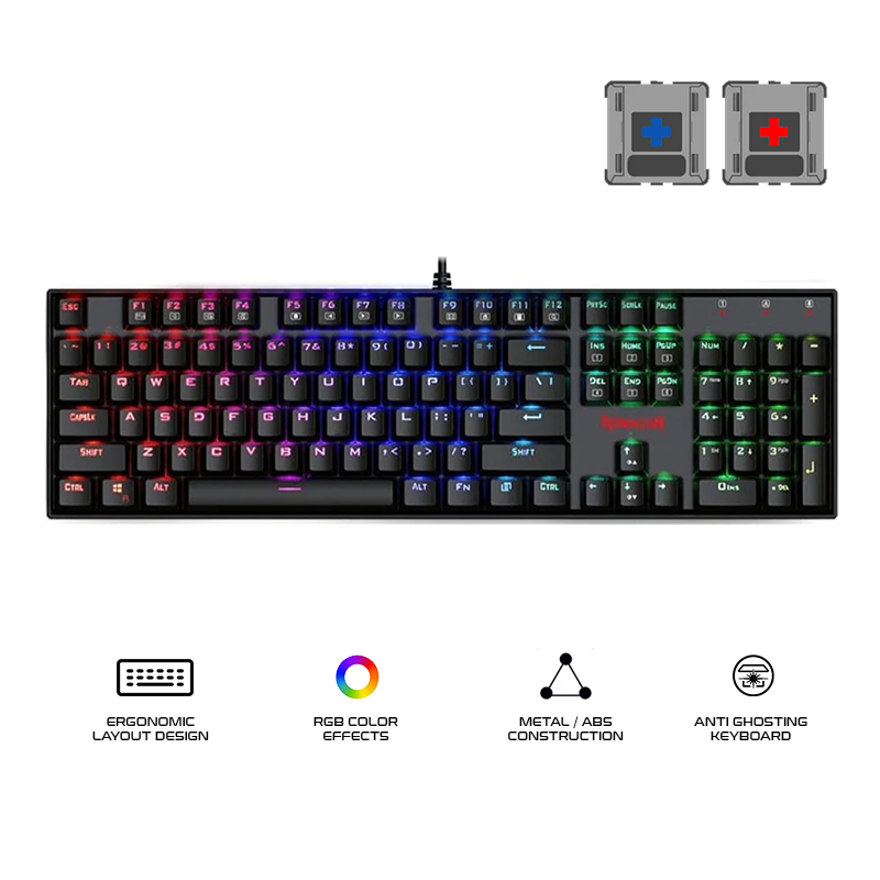 Redragon Mitra V2 Wired Keyboard Black (K551RGB-1)