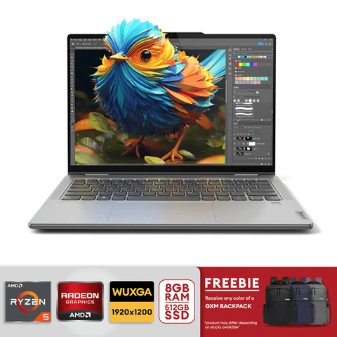 Lenovo Yoga 7 2-in-1 14" 2K Touchscreen Laptop - AMD Ryzen 5-8640HS  8GB/512GB SSD - Artic Grey