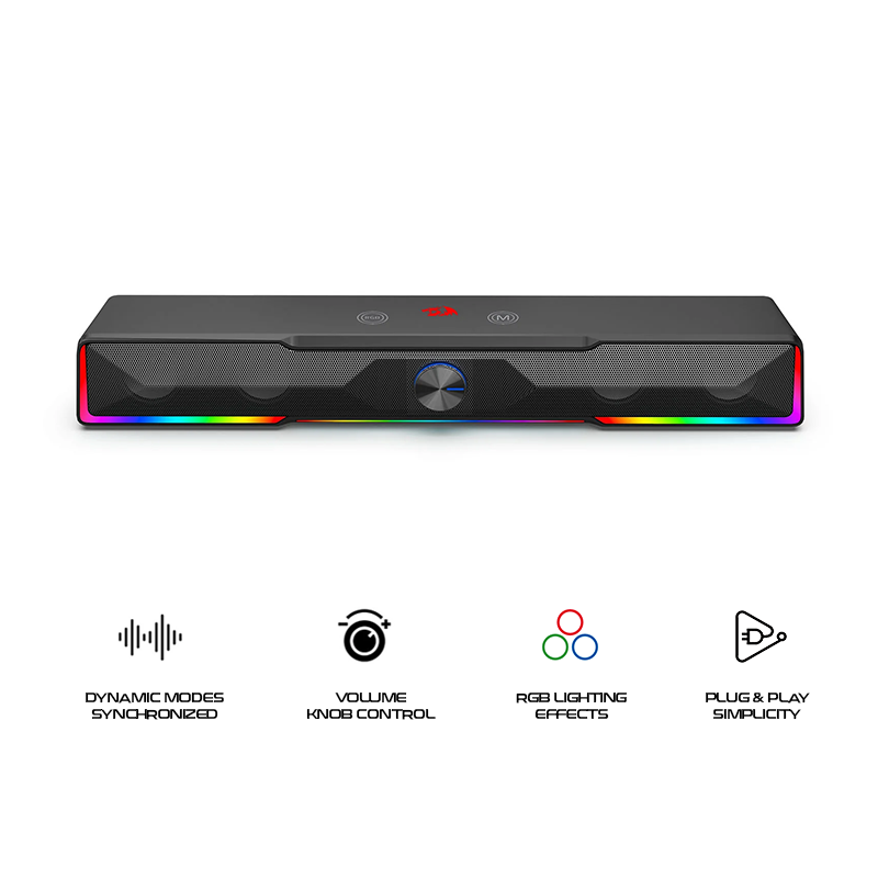 Redragon Catnonn Bluetooth/Wired Soundbar Speaker Black (GS516)