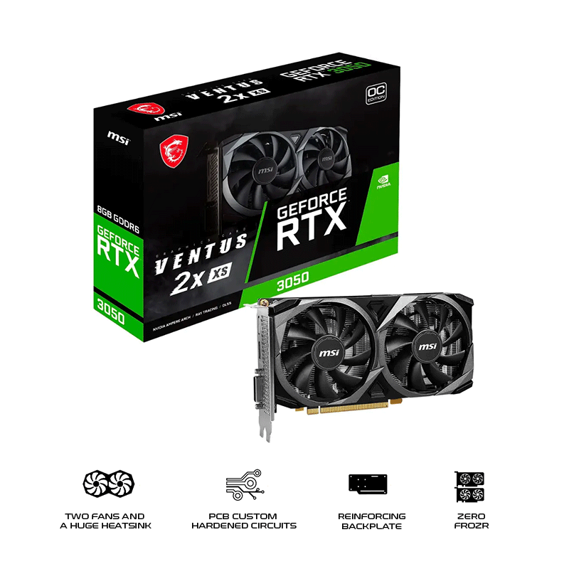 MSI Geforce RTX 3050 Ventus 2X XS 8G OC Graphics Card