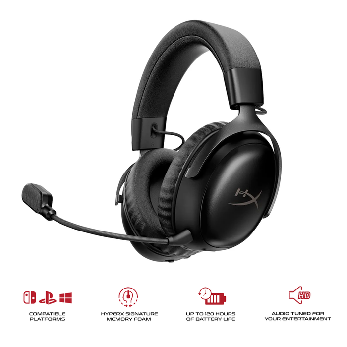 HyperX Cloud III S Wireless Gaming Headset for PC/PS5/PS4/N-Switch/Mobile Black (A59YZAA)