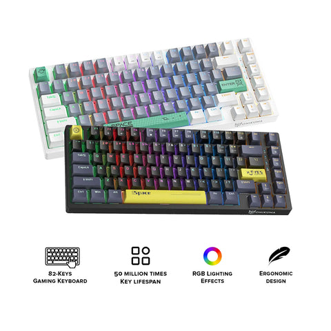 ONIKUMA G52 Wired 82 Key Hot-Swappable Gaming Keyboard