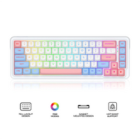 Redragon K709WBP RGB Nova Pro 81 Keys 75% Hot-Swappable Gasket-Mounted Wireless Mechanical Gaming Keyboard (Wonder Pink & Blue)