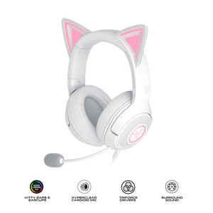 Razer Kraken Kitty V2 - USB Headset with RGB Kitty Ears - White Edition