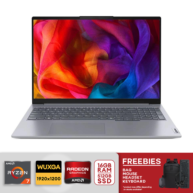 Lenovo Think Book 16 G7 ARP 16" WUXGA AMD Ryzen 7 - 7735HS, 16GB DDR5 RAM / 512GB SSD M.2 2242 PCIe 4.0x4 NVMe, AMD Radeon 680M Graphics, FreeDOS, Arctic Grey
