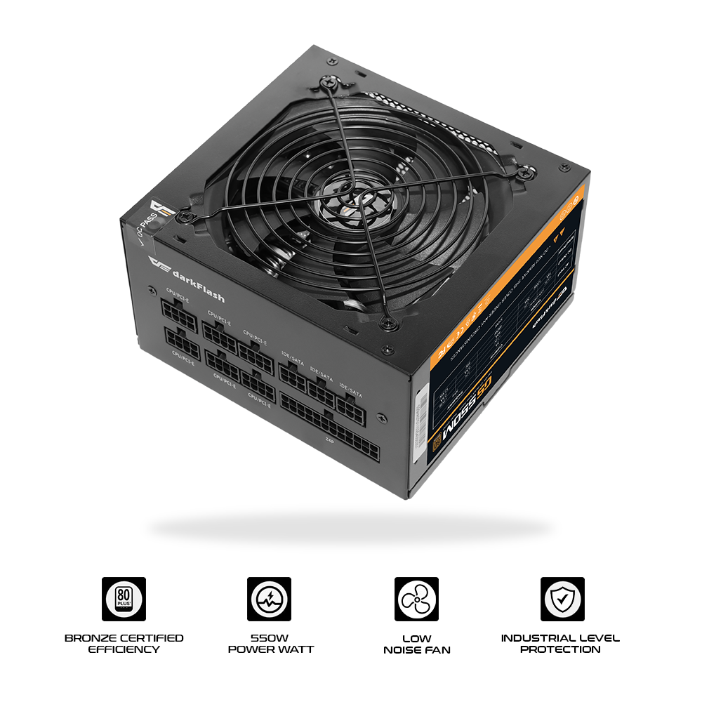 DarkFlash GS550 80+ Bronze Full Modular 550W PSU (Black)