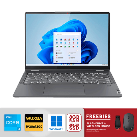 Lenovo Flex 5i 14" WUXGA Touchscreen 2n1 Laptop i3-1215U 8GB/256GB SSD Win 11 Home S mode - Storm Grey