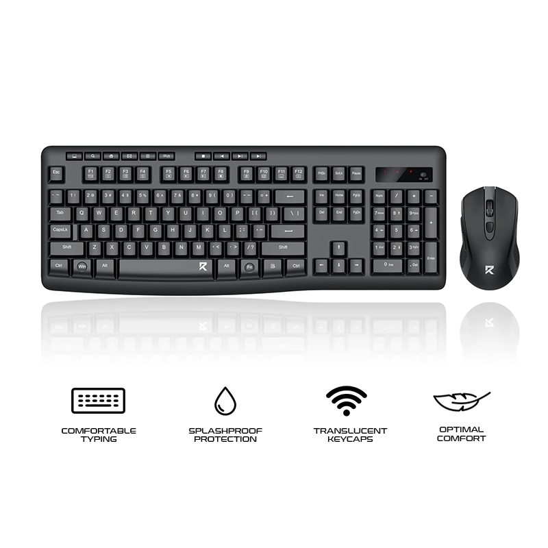 Redragon 2in1 Wireless Office Mouse & Keyboard Black (BS-7367-A)