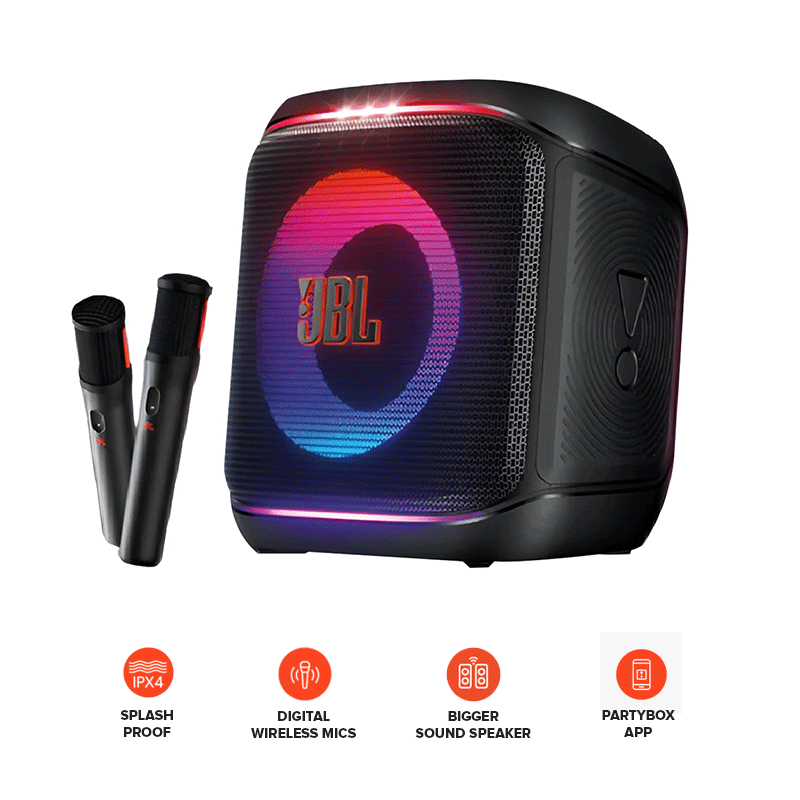 JBL Partybox Encore 2 Version 2 Bluetooth Party Speaker with 2 Wireless Microphone