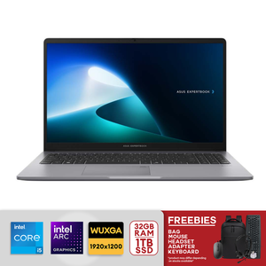 ASUS ExpertBook 14'' WQXGA (2560x1600) IPS 144Hz Intel Core Ultra 5-228V 32GB LPDDR5X RAM 1TB SSD Intel Arc Graphics (FreeDOS) Silver