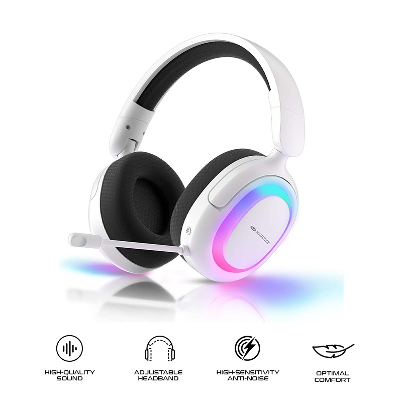 Magegee Aurora Tri-mode RGB Gaming Headset White