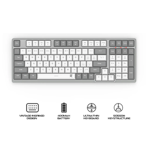 Redragon Scissor Wireless Office Keyboard White-Gray (BK-7114WG)