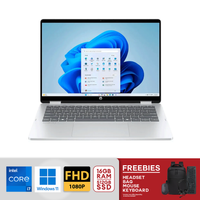 HP OmniBook 5 Flip 2-in-1 14" 2K Touch-Screen Intel Core 7-150U 16GB LPDDR5 512GB SSD PCIe 4.0 Intel Graphics Win 11 Glacier Silver