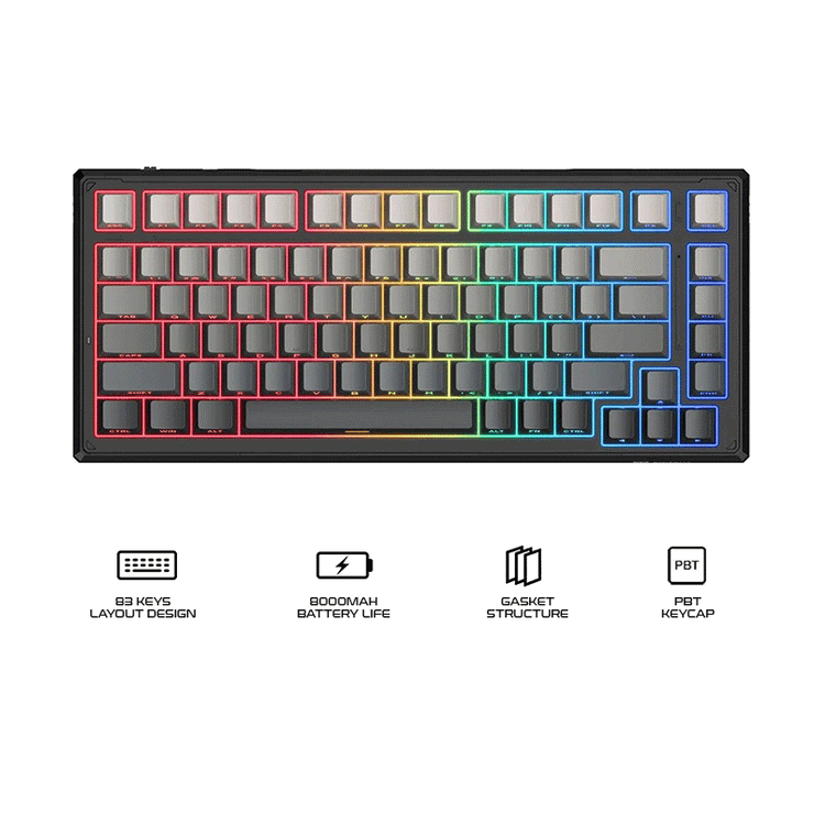 Onikuma G83 83-Key RGB Tri-Mode Hot-Swappable Mechanical Keyboard (Mag