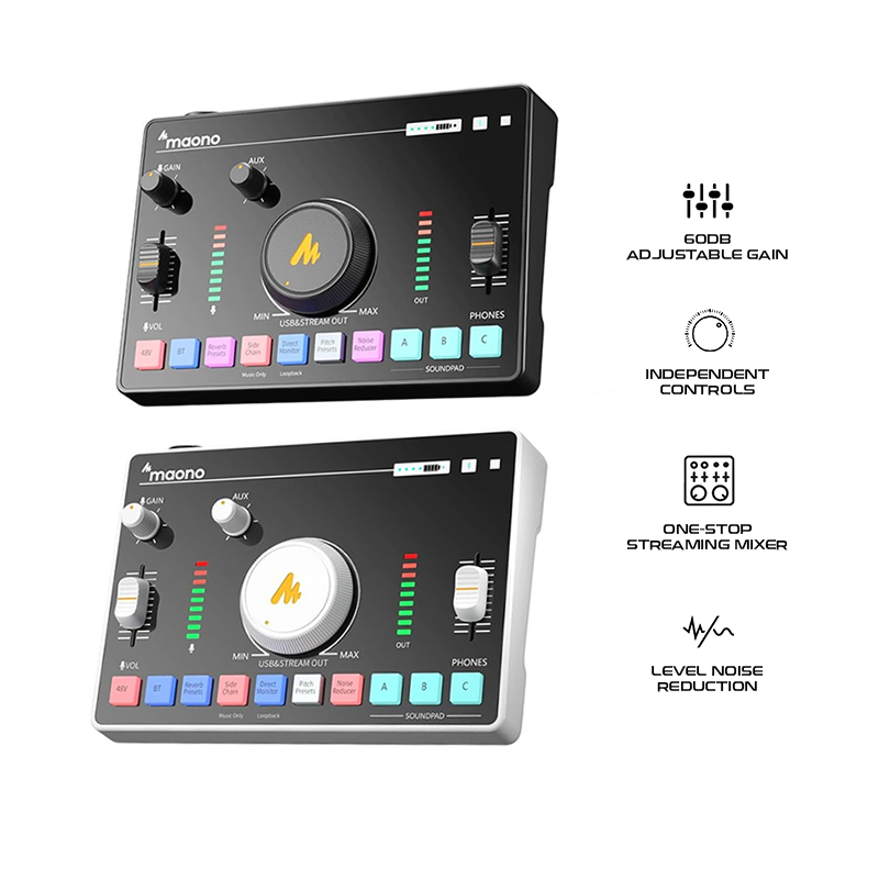 Maono Caster AMC2 Neo One-Stop Streaming Audio Mixer & Sound Card