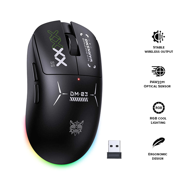 Onikuma DM03 Tri-mode Gaming Mouse Black