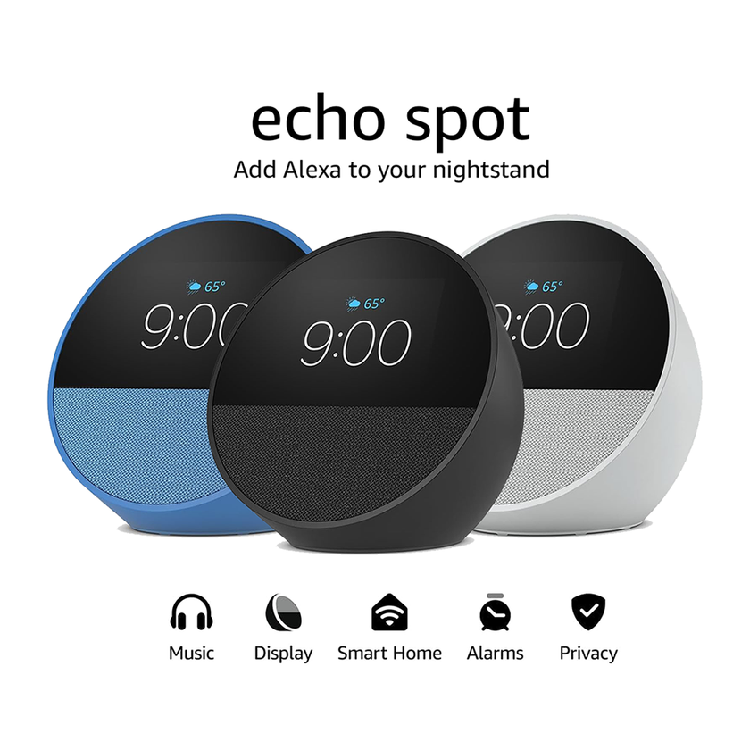 Amazon Echo Spot (2024 release), Smart alarm clock with vibrant sound