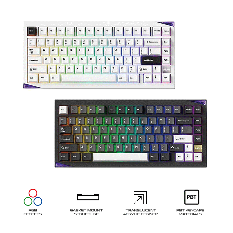 Akko Mineral 01 VIA DIY Kit Aluminum Curved Design Case