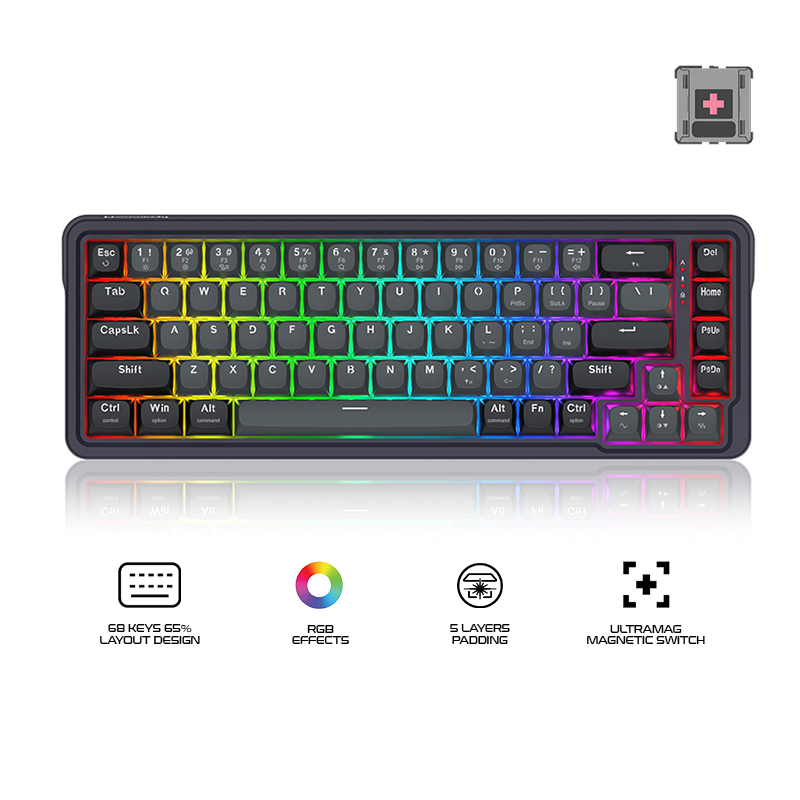 Redragon Nova Magnetic Switch  Wireless Gaming Keyboard (K709GB-RGB-M)