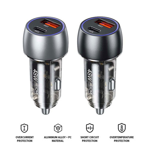 WEKOME 48W Transparent A+C Car Charger - WP-C53