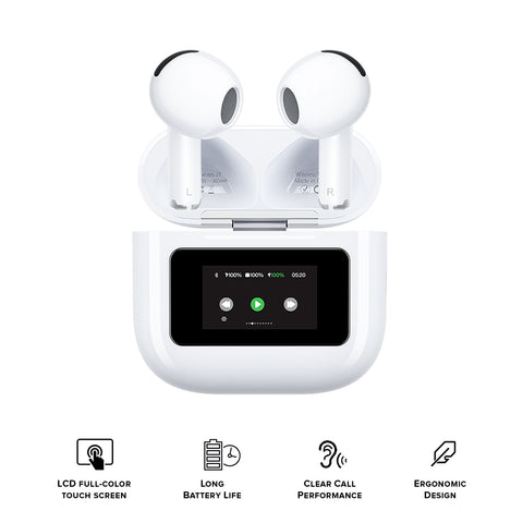 WEKOME Liton Series  Wireless Earpods with smart color screen (White) WS-27