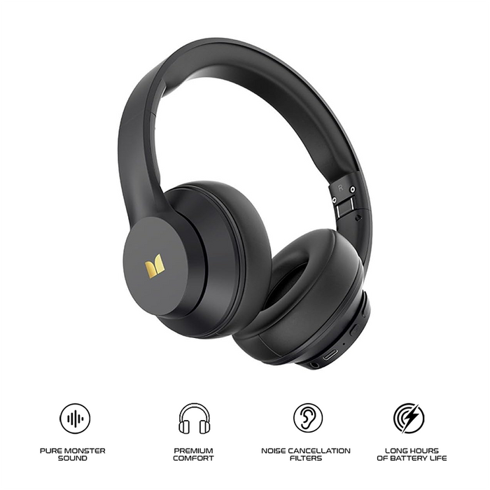 Monster Mission 100 Wireless Over-Ear Headphone MH22202 Black