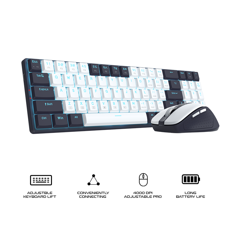 Redragon Office 2in1 Wireless Keyboard & Mouse Combo White-Black (BS-8773-VB)