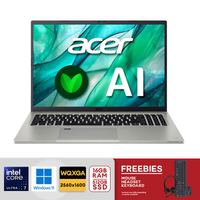 Acer - Aspire Vero 16 AV16-51P-7063 16" WQXGA Eco-Friendly Intel Core Ultra 7-155U 16GB LPDDR5X 512GB PCIe Gen 4 SSD - Cobbles Stone Gray