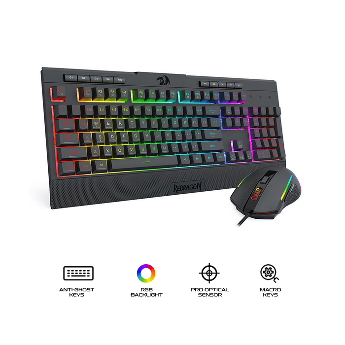 Redragon s151 Combo 2in1 Gaming Keyboard & Mouse Black