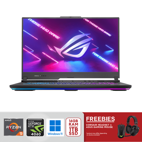 ASUS ROG STRIX G17 G713P 17.3” WQHD Ryzen 9-7845HX 16gb/1tbgb SDD RTX 4060 Eclipse Gray