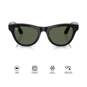 Ray-Ban Meta Skyler Smart Glasses w/ Meta AI G-15 Green Lens / Shiny Black US