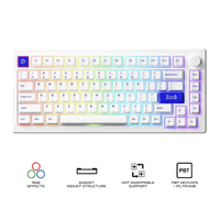 Akko MOD 007B PC Blue White Multi-Modes Hot-Swappable Mechanical Keyboard (Akko V3 Piano Pro Switch)