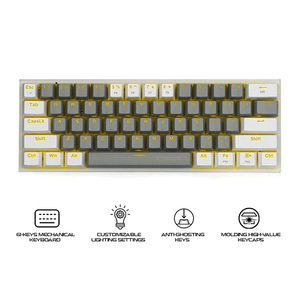 E-Yooso Z-11 RGB 61Keys Hot Swappable Mechanical Keyboard Grey/White (Red Switch)