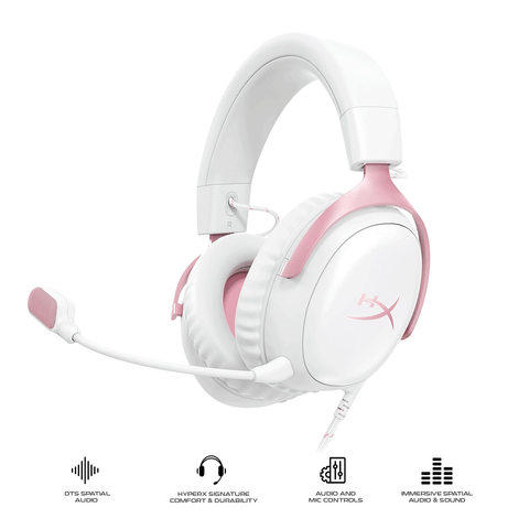 HyperX Cloud III Wired Gaming Headset 9W1Q4AA White/ Pink