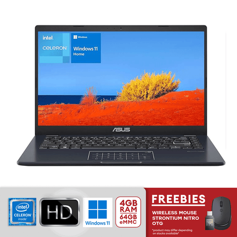 Asus E410K 14" FHD Laptop Celeron N4500 4GB/64GB eMMC Win11