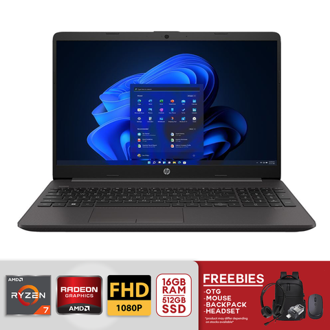 HP 15.6" 255 G10 Laptop AMD Ryzen 7 16/512gb SSD Win 11 - Dark Ash Silver