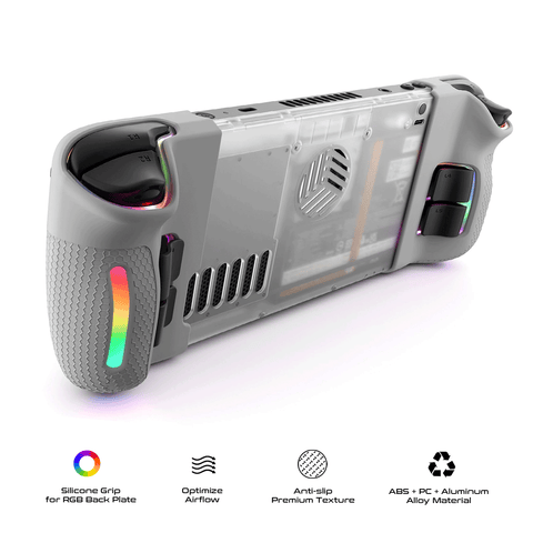 JSAUX Transparent Back Plate for Steam Deck RGB & Vents  (upgraded for OLED) [PC0106C]