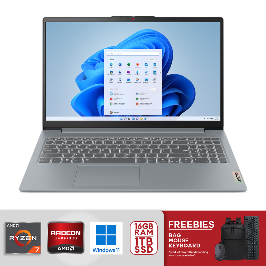 Lenovo IdeaPad Slim 3 15.6" FHD IPS Touch AMD Ryzen 7 -7730U 16GB / 1TB SSD M.2 2242 PCIe 4.0×4 NVMe AMD Radeon Graphics Win 11 Grey 82XM00TNUS