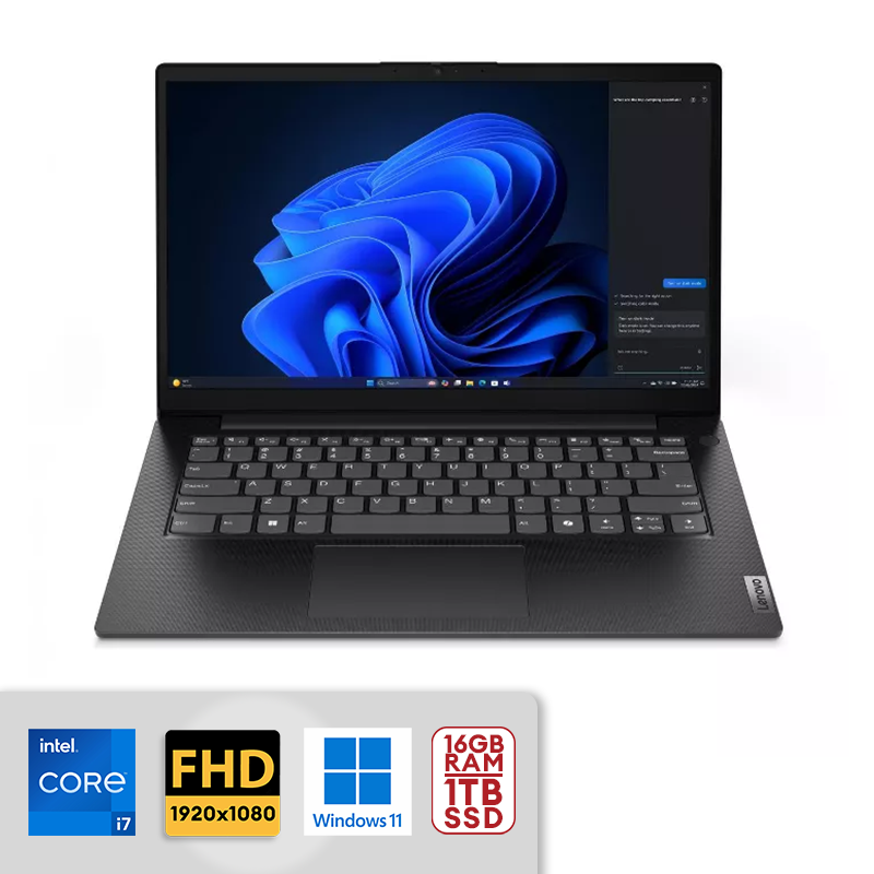 Lenovo V14 G5 14" FHD Intel Core 7 240H AI Laptop 16GB LPDDR5x RAM / 1TB SSD Intel Graphics Windows 11 Black 83HDA06JUS