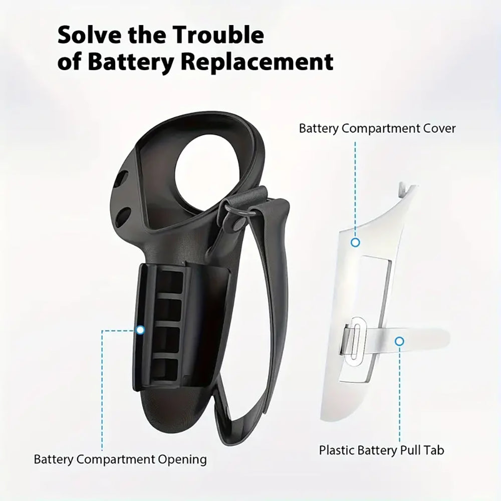 Transnovo VR Controller Grips for Meta Quest 3/3S RP3-B (Black/Grey)