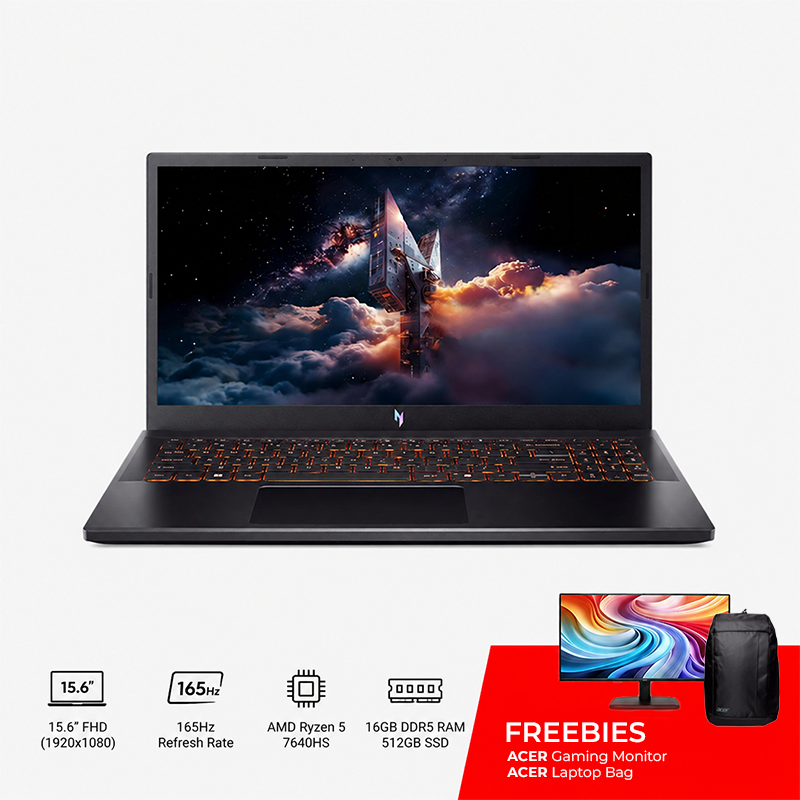 Acer Nitro V 15 ANV15-42-R2UH Gaming Laptop 15.6” FHD 165Hz Ryzen 5 7640HS 16GB DDR5 RAM / 512GB SSD NVIDIA GeForce RTX 4050 GDDR6 VRAM Win 11 Home