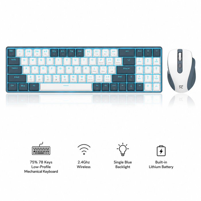 Redragon Office 2in1 Wireless Keyboard&Mouse Combo White-Grey (BS-8773-W)