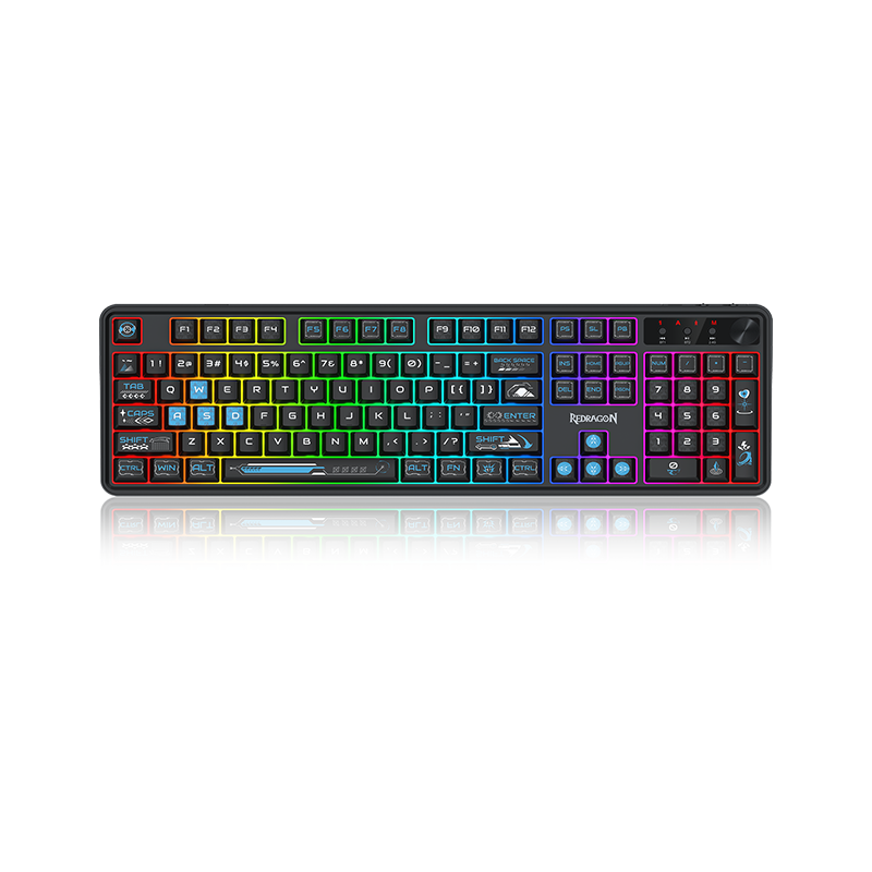 Redragon RM104 Pro Volcano Tri-Mode Wireless Membrane RGB Keyboard Black+Blue (K526BB-WL)