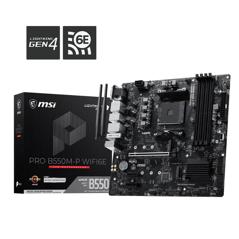 MSI PRO B550M-P Wifi6E DDR4 mATX Motherboard