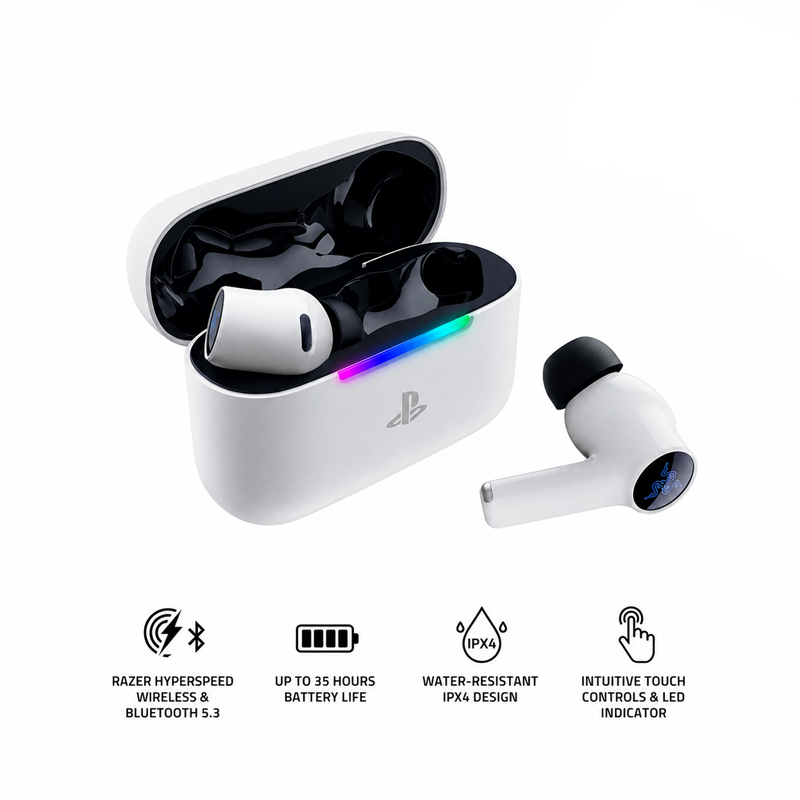 Razer Hammerhead V3 X HyperSpeed for PlayStation - Wireless Gaming Earbuds - AP Packaging