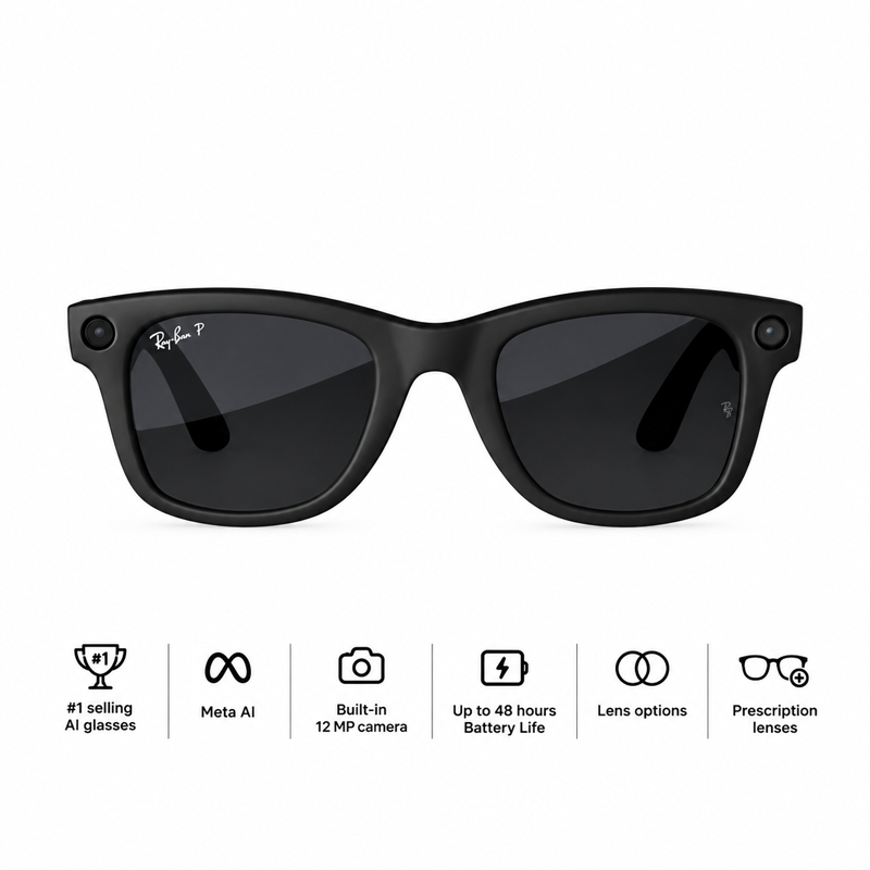 Ray-Ban Meta Wayfarer (Gen 2) Polarized Graphite lenses Matte Black