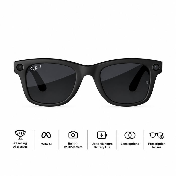 Ray-Ban Meta Wayfarer (Gen 2) Polarized Graphite lenses Matte Black