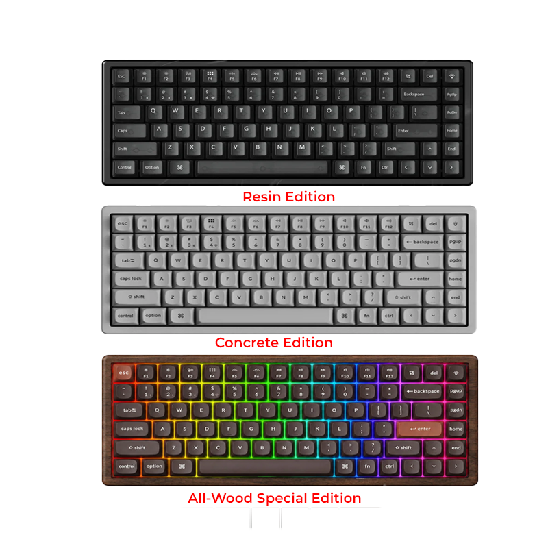 Keychron K2 HE 75% Wireless Hot-Swappable RGB Magnetic Switch Custom Keyboard (Gateron Double-Rail Magnetic Nebula Switch)